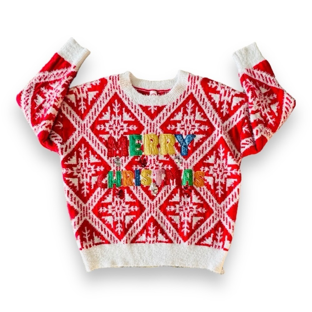 Holiday Time Sizes XL & 2X “MERRY CHRISTMAS” Sweater